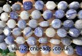 CCB2327 15 inches 12mm faceted coin blue aventurine jade beads