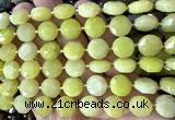 CCB2330 15 inches 12mm faceted coin lemon jade beads