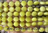 CCB2331 15 inches 12mm faceted coin Korean jade beads