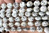 CCB2337 15 inches 12mm faceted coin sesame jasper beads