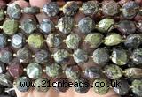 CCB2345 15 inches 12mm faceted coin dragon blood jasper beads
