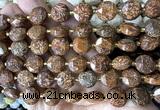 CCB2347 15 inches 12mm faceted coin elephant skin jasper beads