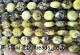 CCB2371 15 inches 12mm faceted coin yellow turquoise beads