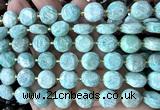 CCB2373 15 inches 12mm faceted coin amazonite gemstone beads