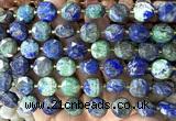 CCB2376 15 inches 12mm faceted coin chrysocolla gemstone beads