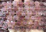 CCB2402 15 inches 10mm faceted square strawberry quartz beads