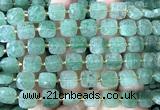 CCB2403 15 inches 10mm faceted square green strawberry quartz beads