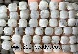 CCB2409 15 inches 10mm faceted square labradorite gemstone beads