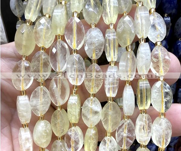 CCB2502 15 inches 9*14mm faceted marquise lemon quartz beads