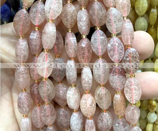 CCB2504 15 inches 9*14mm faceted marquise strawberry quartz beads