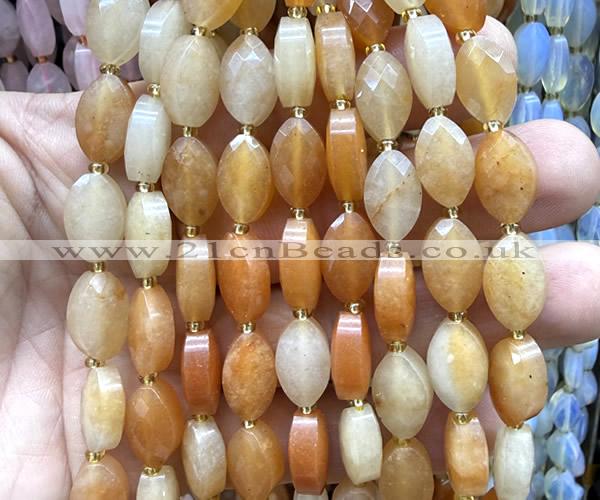 CCB2511 15 inches 9*14mm faceted marquise red aventurine jade beads