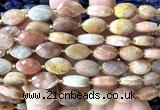 CCB2512 15 inches 9*14mm faceted marquise peach aventurine jade beads
