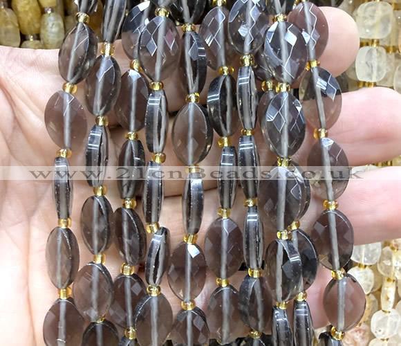 CCB2522 15 inches 9*14mm faceted marquise ice black obsidian beads