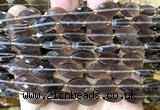CCB2522 15 inches 9*14mm faceted marquise ice black obsidian beads