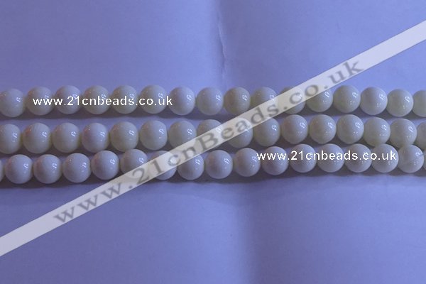 CCB303 15.5 inches 9mm round white coral beads wholesale