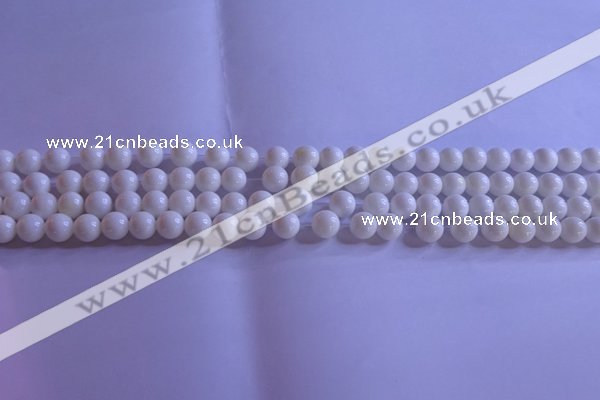 CCB400 15.5 inches 4mm round white tridacna beads wholesale