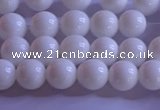 CCB401 15.5 inches 6mm round white tridacna beads wholesale