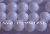 CCB402 15.5 inches 8mm round white tridacna beads wholesale