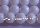 CCB403 15.5 inches 10mm round white tridacna beads wholesale