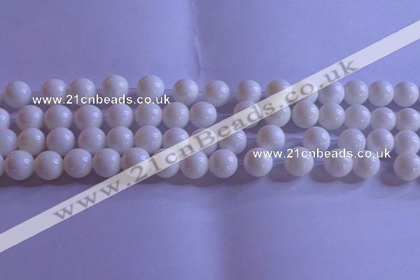 CCB403 15.5 inches 10mm round white tridacna beads wholesale