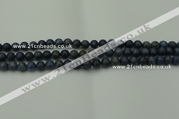 CCB451 15.5 inches 6mm round blue coral beads wholesale