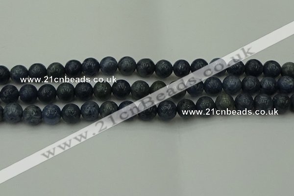 CCB452 15.5 inches 8mm round blue coral beads wholesale