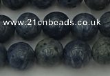 CCB453 15.5 inches 10mm round blue coral beads wholesale