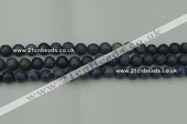 CCB453 15.5 inches 10mm round blue coral beads wholesale