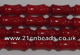 CCB50 15.5 inches 5*11mm bamboo shape red coral beads Wholesale