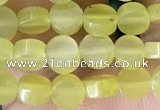 CCB514 15.5 inches 4mm coin lemon jade beads wholesale