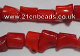 CCB52 15.5 inches 9*13mm irregular red coral beads Wholesale