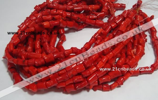 CCB52 15.5 inches 9*13mm irregular red coral beads Wholesale