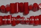 CCB53 15.5 inches 6*9mm column red coral beads Wholesale