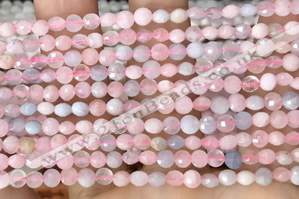 CCB544 15.5 inches 4mm faceted coin morganite gemstone beads