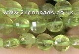 CCB547 15.5 inches 4mm faceted coin peridot gemstone beads