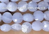 CCB551 15.5 inches 4mm faceted coin blue lace agate beads