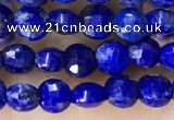 CCB554 15.5 inches 4mm faceted coin lapis lazuli beads wholesale