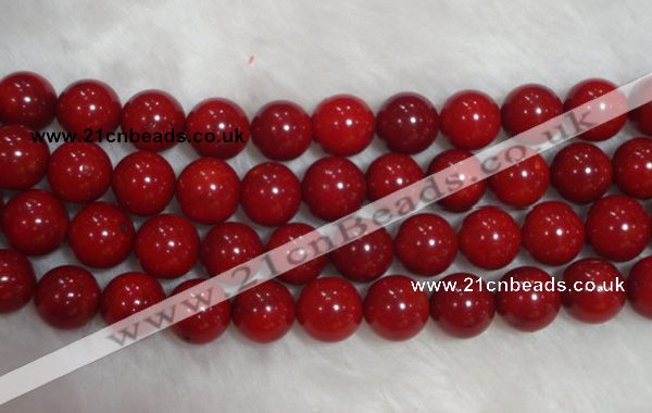 CCB57 15.5 inches 11-12mm round red coral beads Wholesale