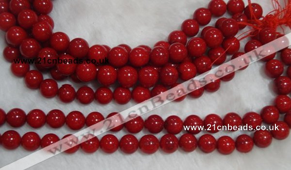 CCB58 15.5 inches 13-14mm round red coral beads Wholesale