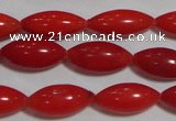 CCB59 15.5 inches 5*12mm rice shape red coral beads Wholesale