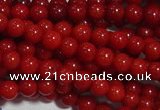 CCB60 15.5 inches 4mm round red coral beads Wholesale