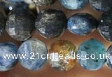 CCB613 15.5 inches 6mm faceted coin natural kyanite gemstone beads