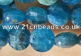 CCB615 15.5 inches 6mm faceted coin natural apatite gemstone beads