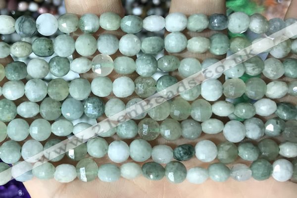 CCB619 15.5 inches 6mm faceted coin jade gemstone beads