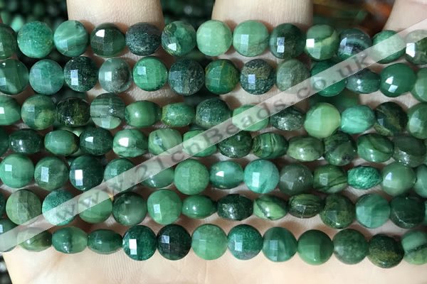 CCB629 15.5 inches 6mm faceted coin African jade gemstone beads