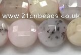 CCB682 15.5 inches 10mm faceted coin pink opal gemstone beads