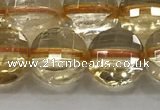 CCB686 15.5 inches 10mm faceted coin citrine gemstone beads