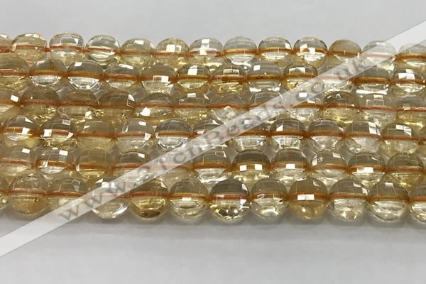 CCB686 15.5 inches 10mm faceted coin citrine gemstone beads