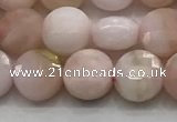 CCB704 15.5 inches 6mm faceted coin pink opal gemstone beads