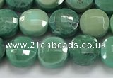 CCB709 15.5 inches 6mm faceted coin grass agate gemstone beads